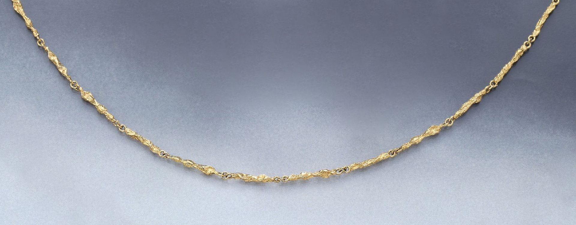 14 kt gold LAPPONIA necklace, Finland, 1987, YG 585/000, struct., typ. Lapponia design by Björn