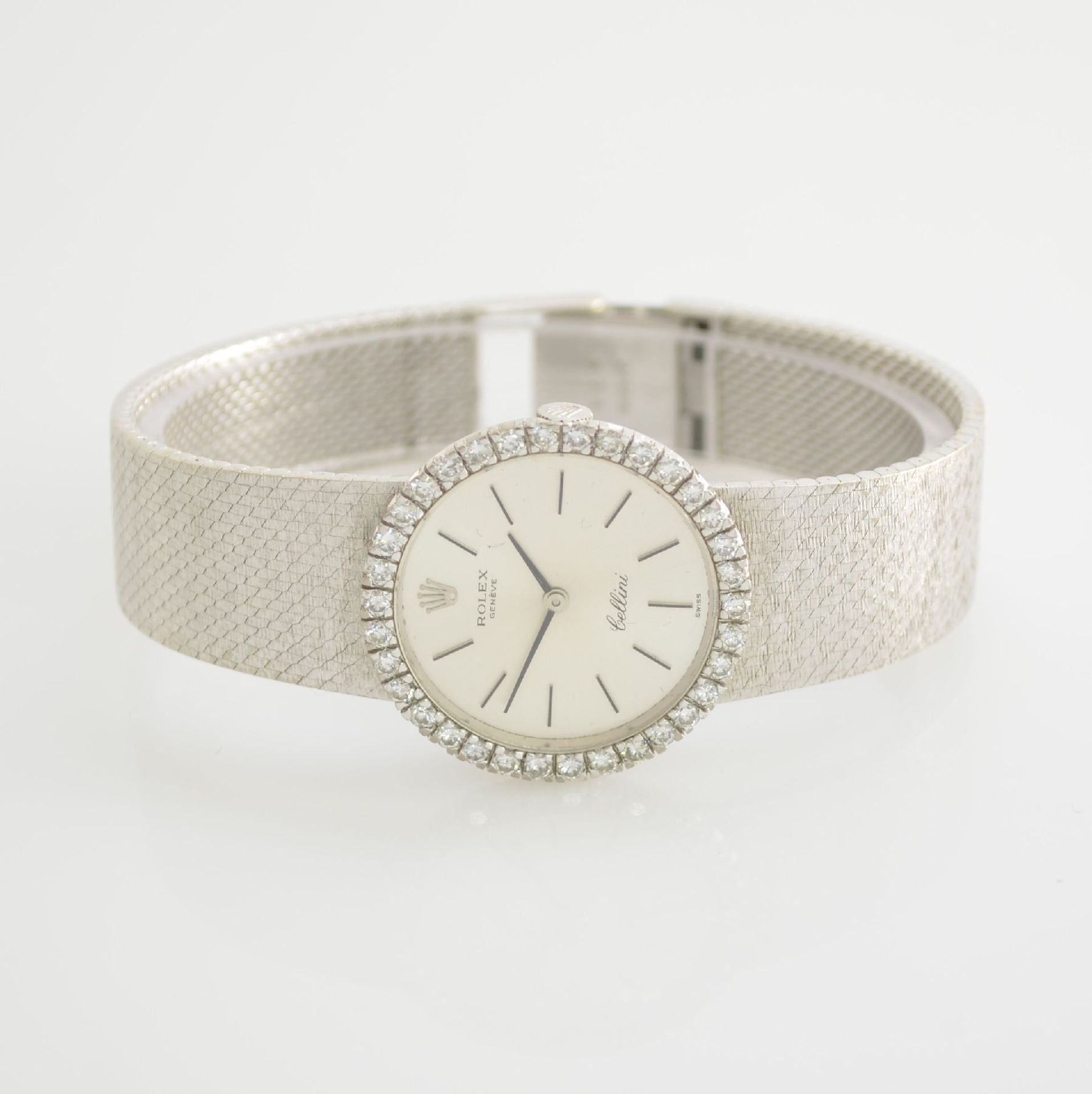 ROLEX Cellini 18k white gold, diamond set ladies wristwatch, Switzerland around 1970, manual