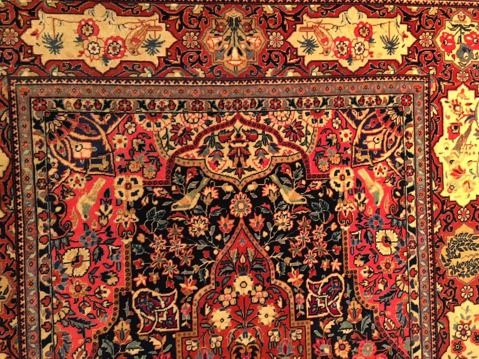 Feiner Ghaswin antik, Zentralpersien, um 1910, Korkwolle geknüpft auf Baumwolle. Ein kunstvolles - Bild 9 aus 10