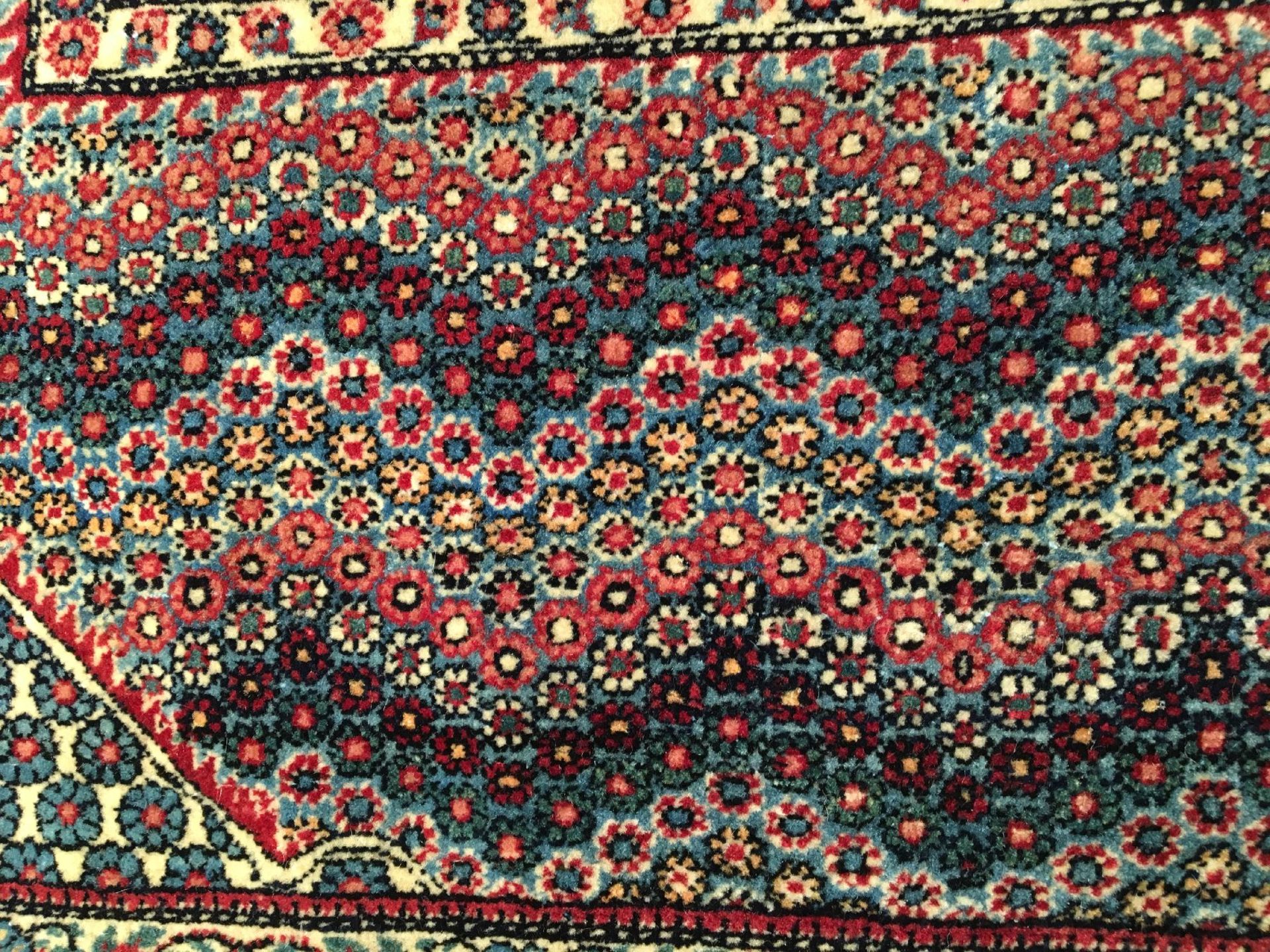 Sehr feiner Teheran "Mille-Fleur" antik, Zentralpersien, Ende 19.Jhd., Korkwolle geknüpft auf - Bild 6 aus 10
