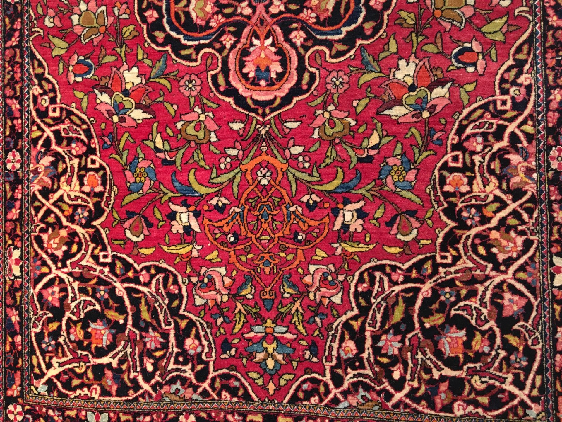 Feiner Esfahan "Ahmad" antik, Zentralpersien, um 1900, Korkwolle geknüpft auf Baumwolle. Feiner - Bild 7 aus 10