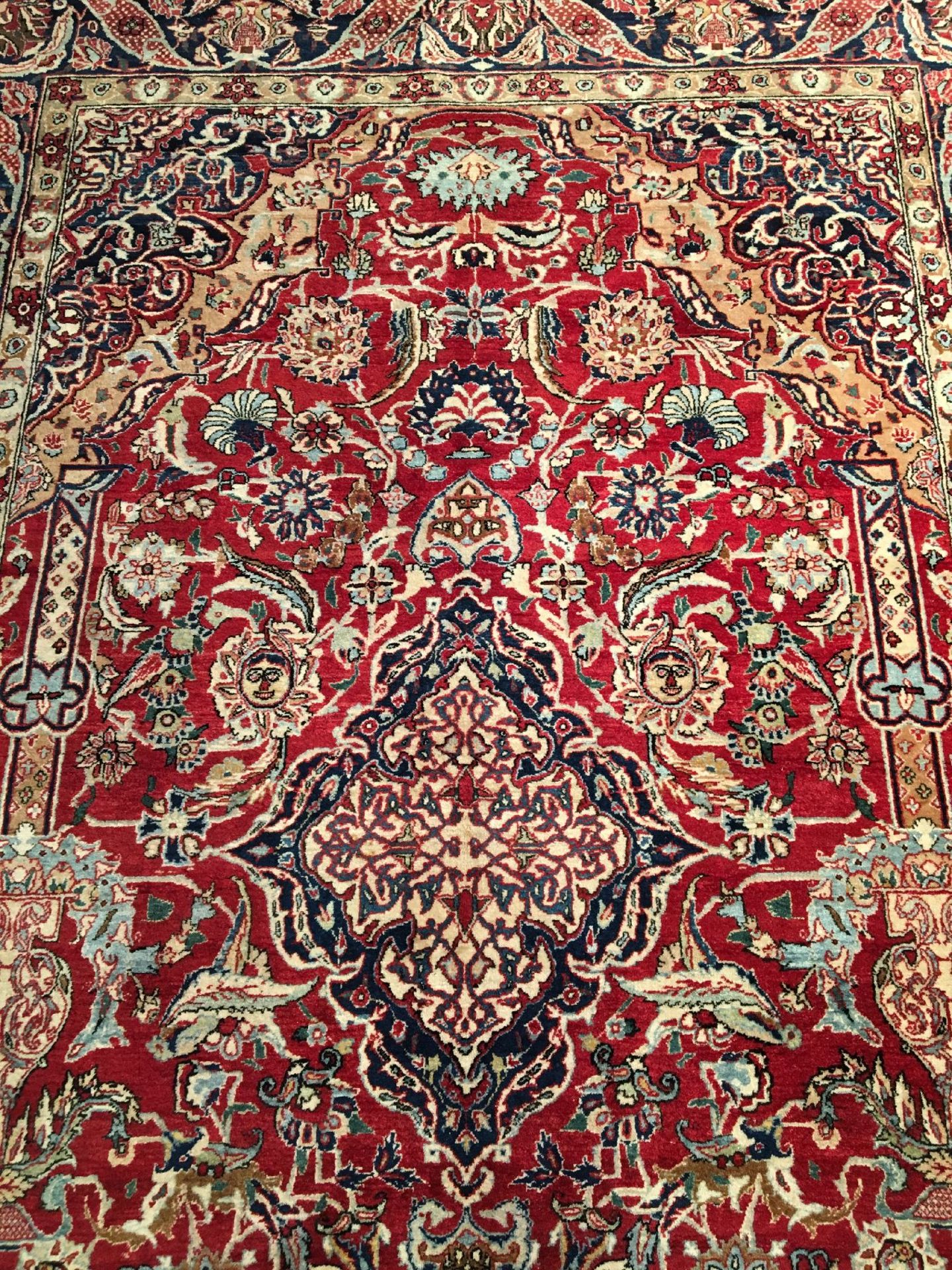 Feiner Teheran antik, Zentralpersien, um 1900, Korkwolle geknüpft auf Baumwolle. Sehr fein - Bild 6 aus 10