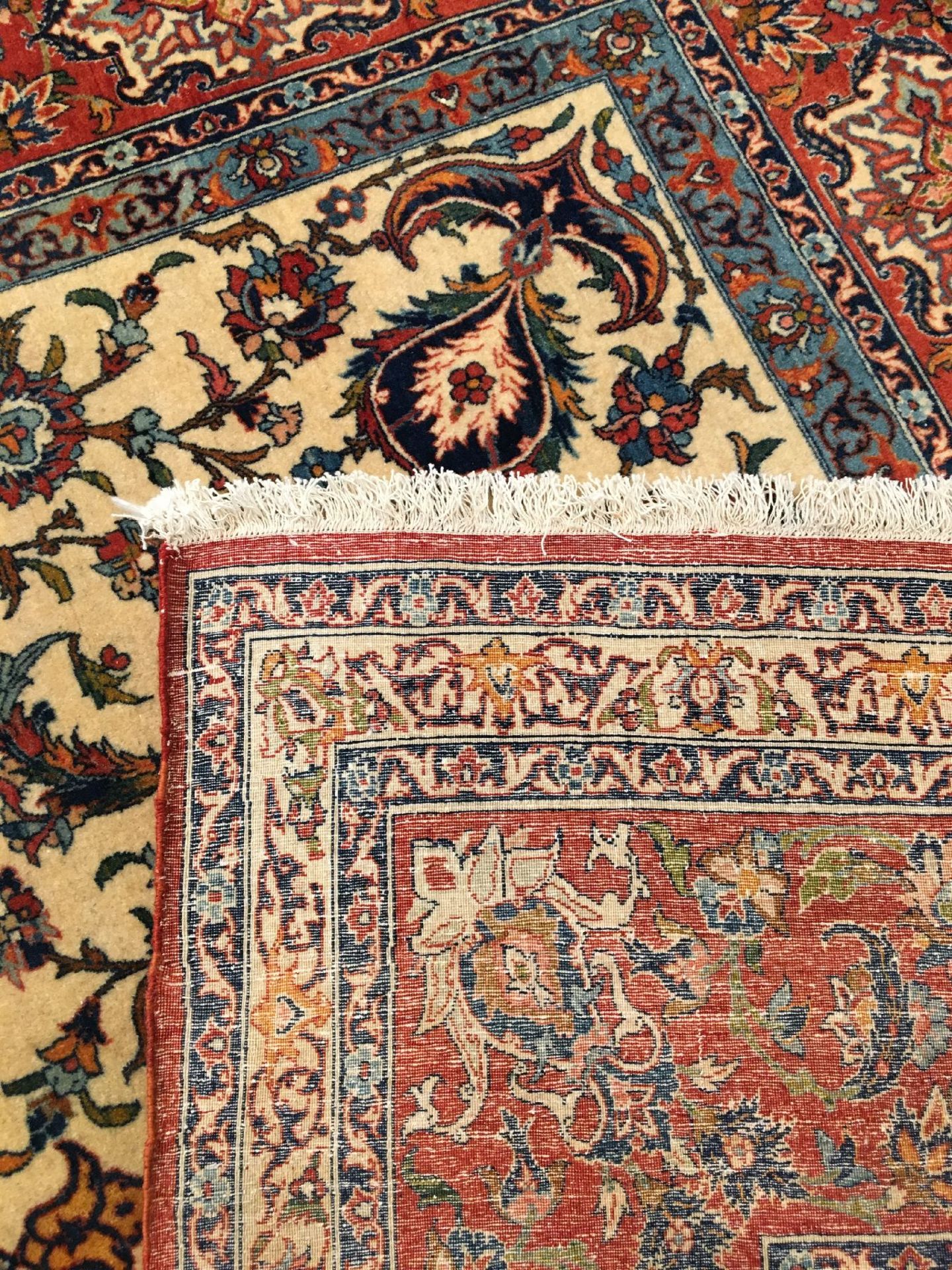 Sehr feiner Esfahan "Shooreshi" alt, Zentralpersien, um 1930, Korkwolle geknüpft auf Baumwolle. - Bild 10 aus 10