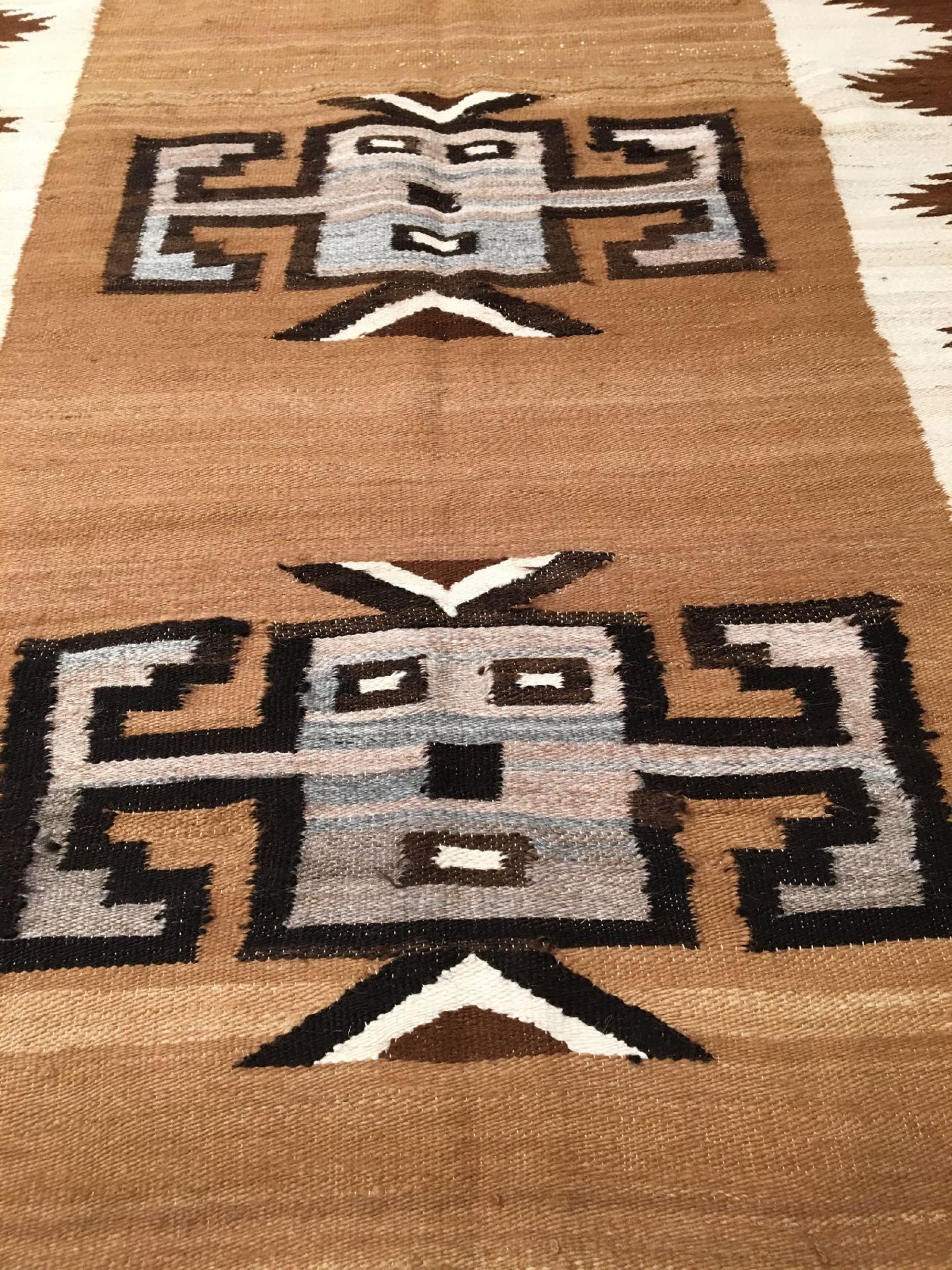 Feine Navaho "Decke" antik, Südamerika, um 1900/1920, Wolle gewebt auf Wolle. Bemerkenswert fein - Bild 2 aus 9
