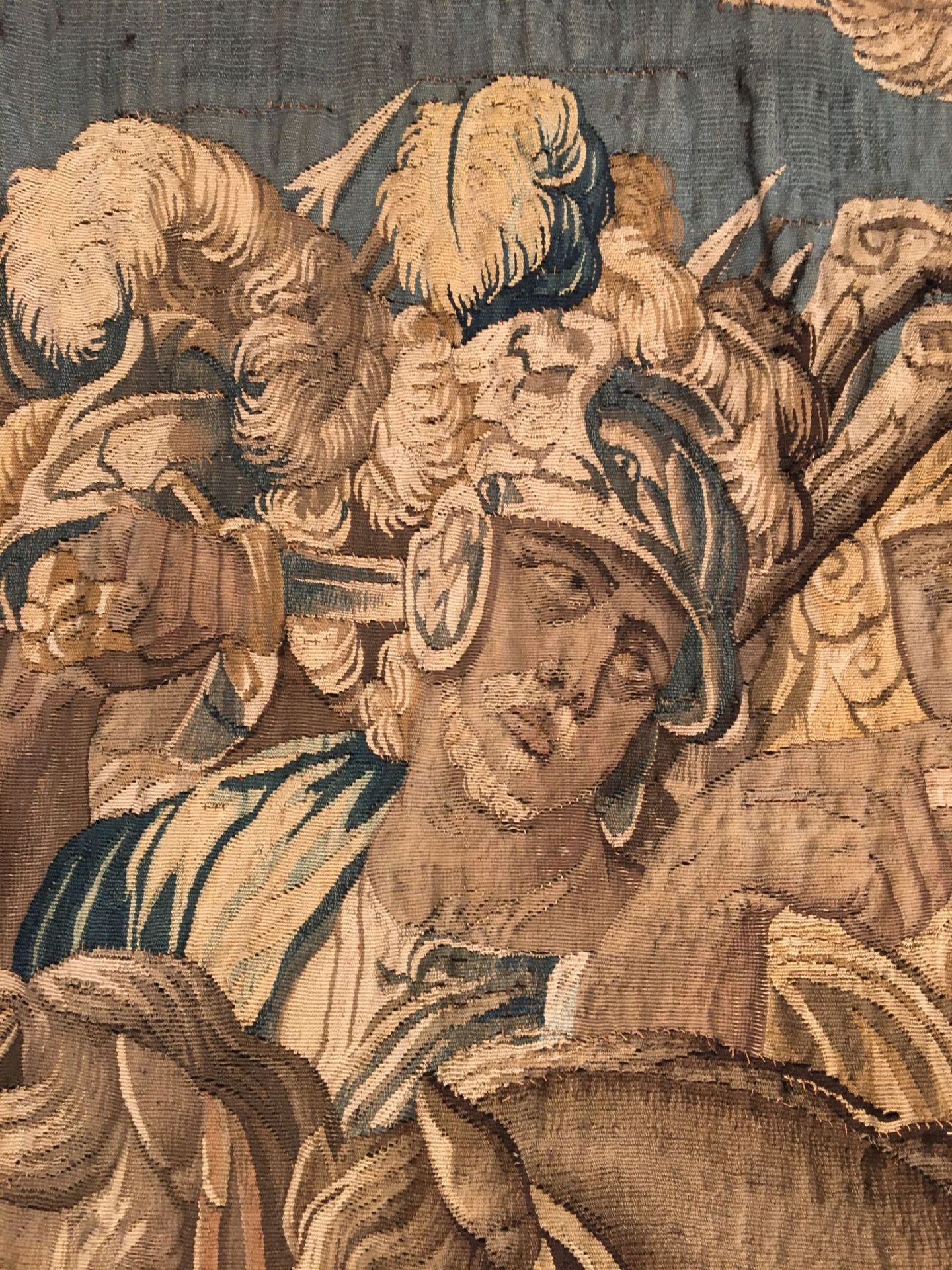 Sehr feine Brüsseler "Tapisserie" antik (Kampfszene Alexander der Große), Flandern, Ende 16.Jhd., - Bild 2 aus 10