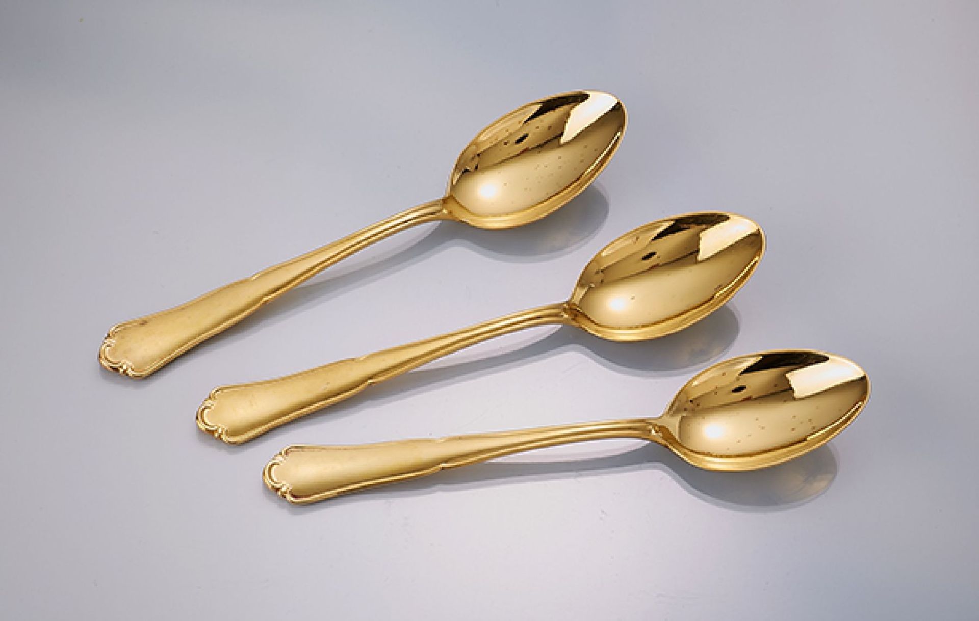 Lot 6 spoons, 800 silver gilded , Bruckmann & Söhne, in case, approx. 152 g<