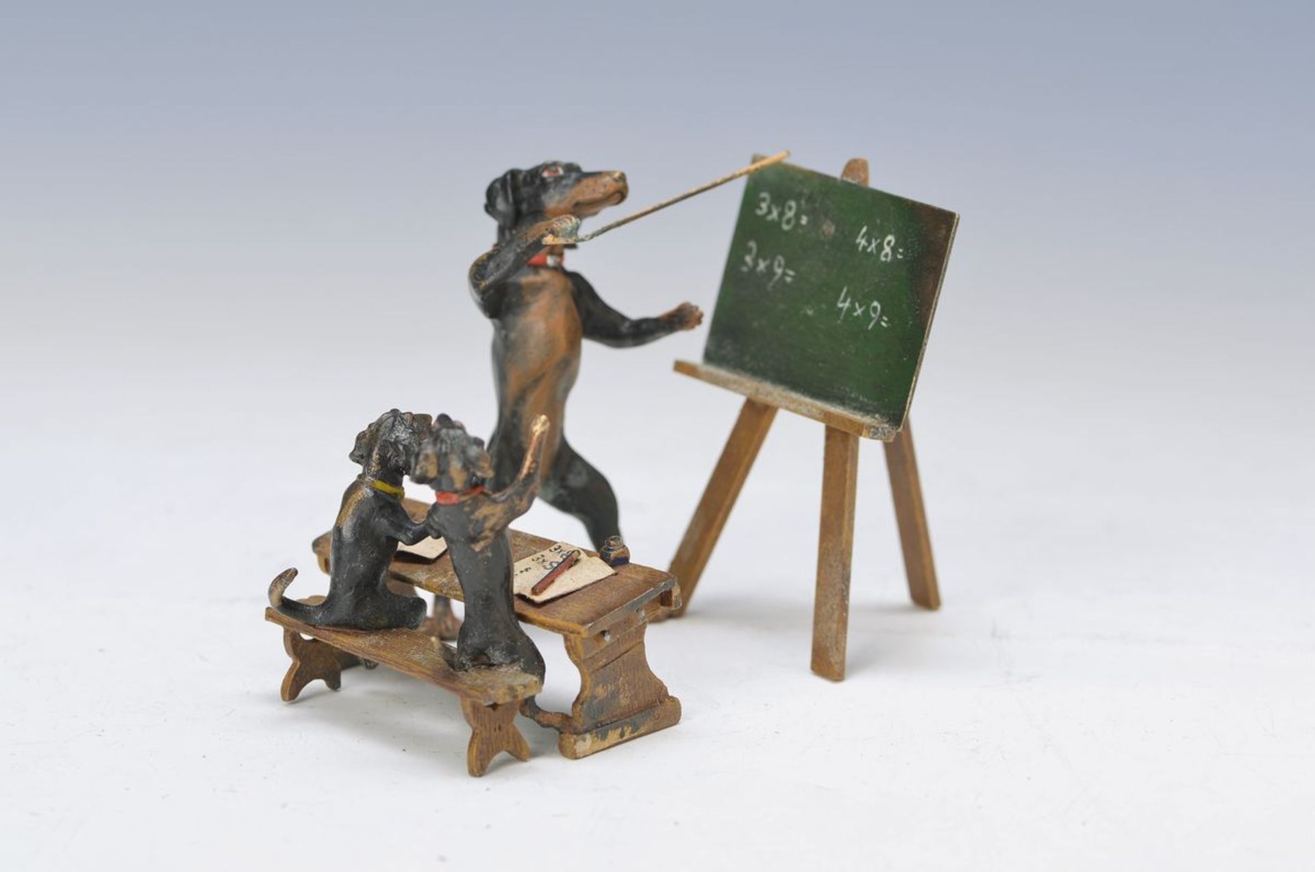 Vienna Bronze, 2.H.20.th. century, dachshund school, colorful painted, approx. H. 8 cm