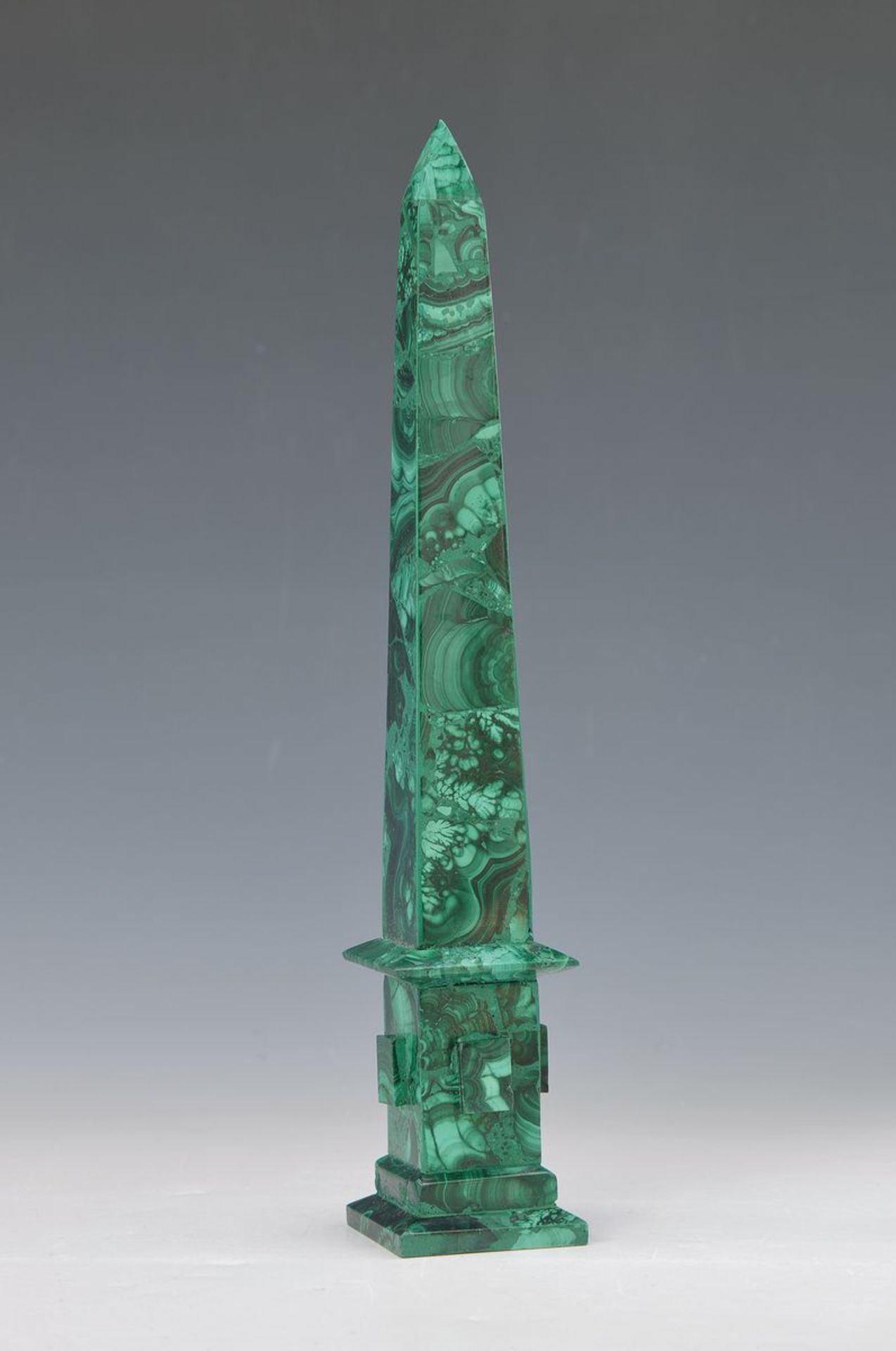 Obelisk, malachite, latter, H. approx. 31cm