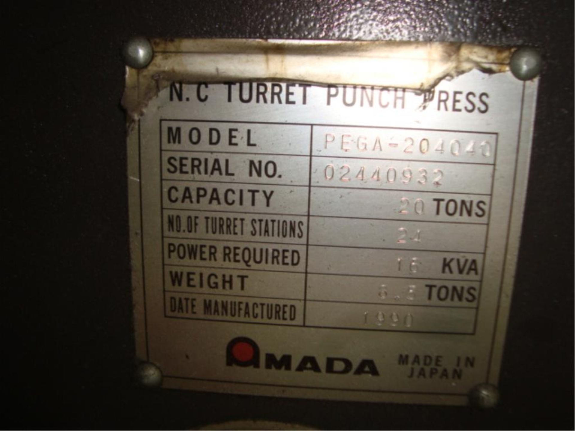 20-Ton Capacity N.C. Turret Punch Press - Image 21 of 21