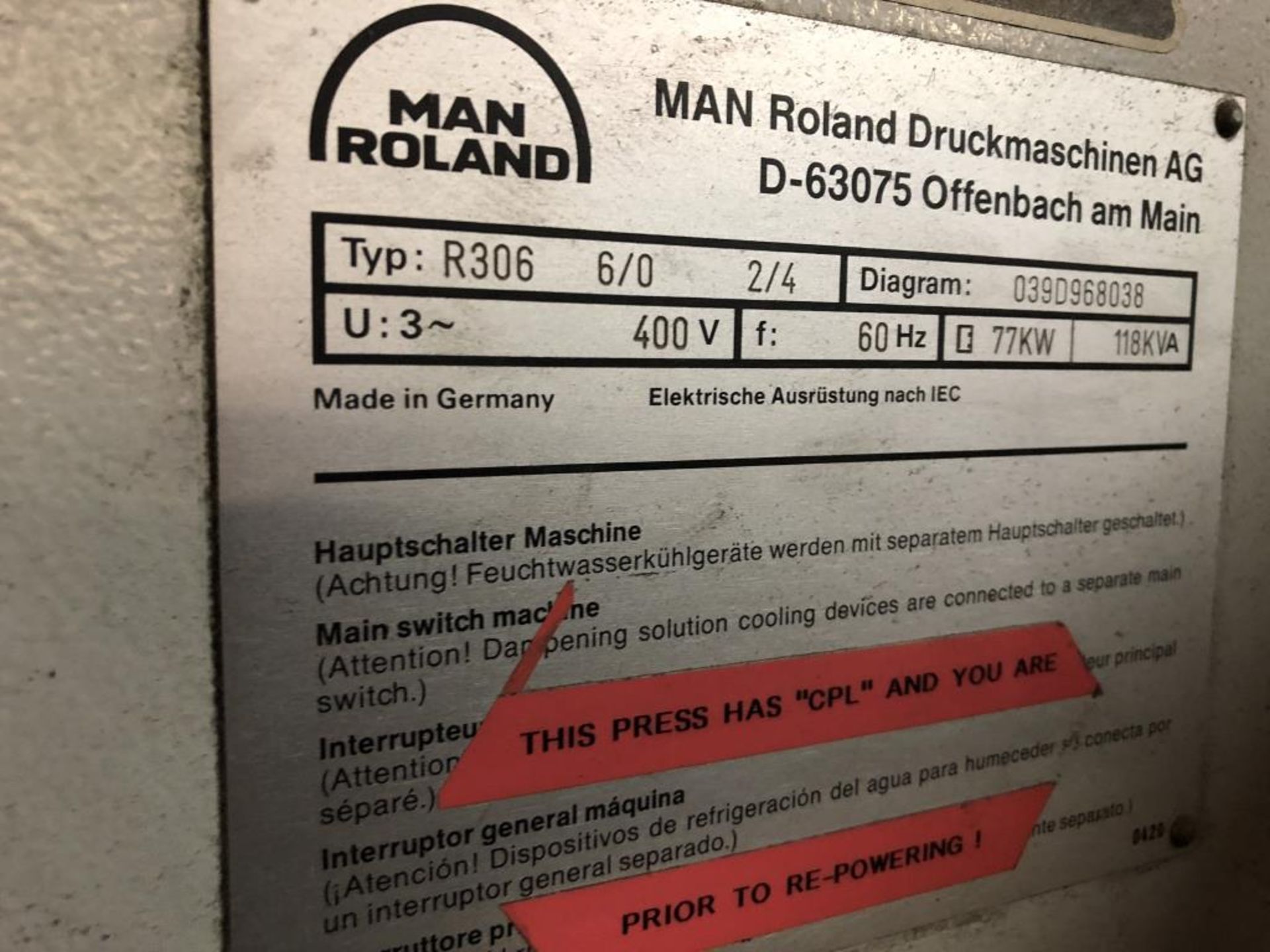 Man Roland 6 Color Offset Press - Image 11 of 26