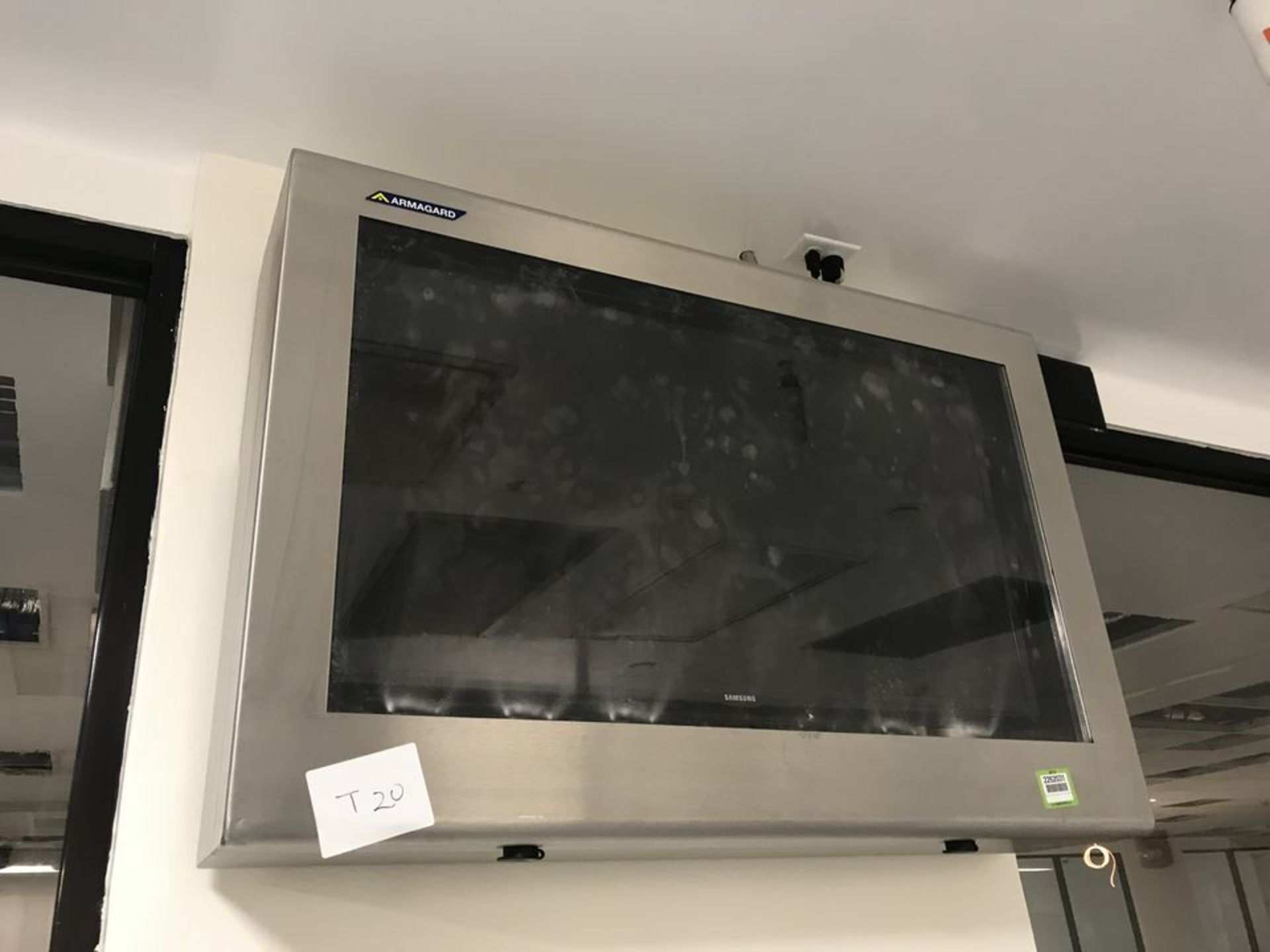 Stainless Steel TV/Monitor Cover with TVs - Image 2 of 3