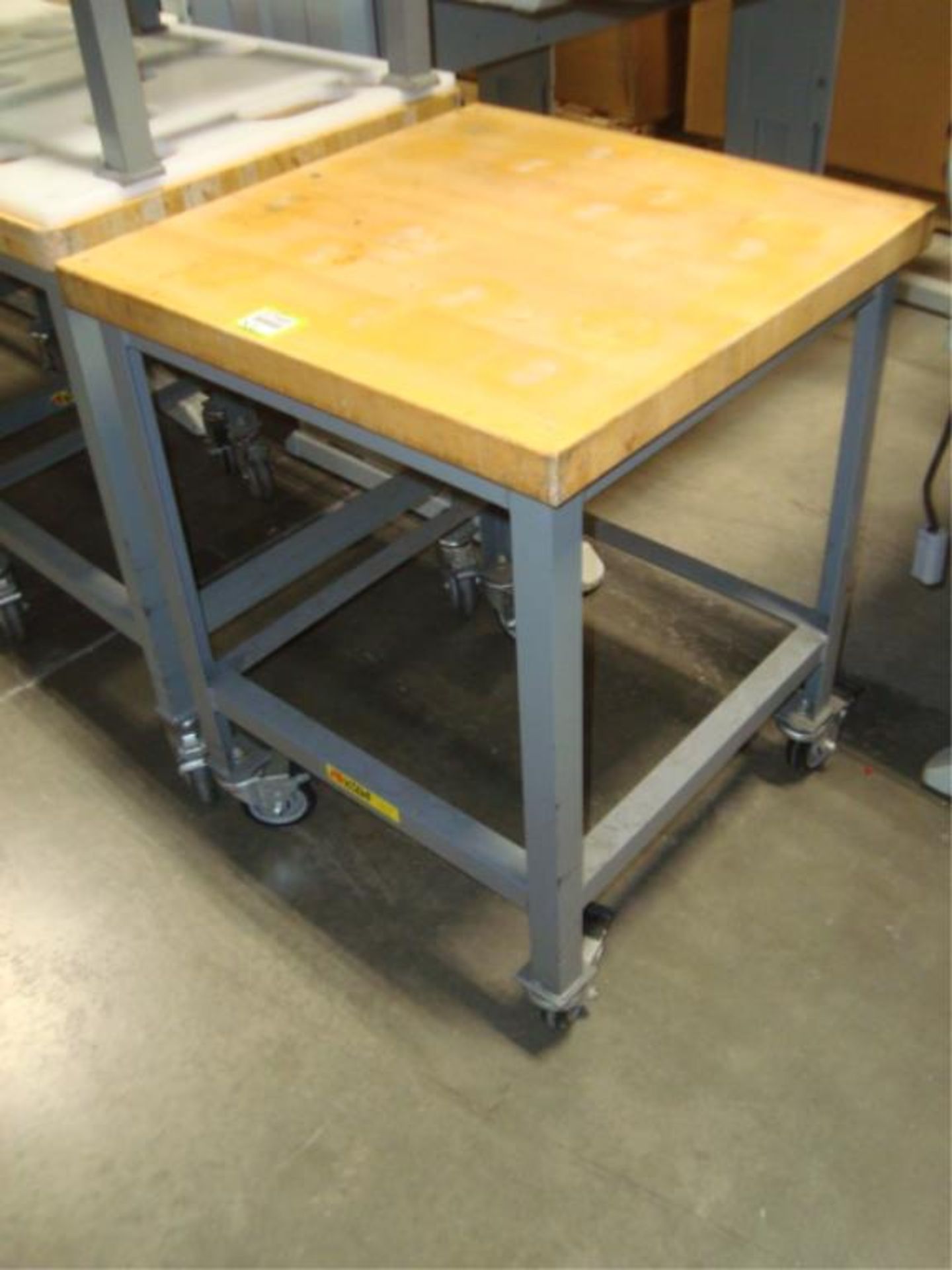 Mobile Butcher Block Top Tables - Image 3 of 14