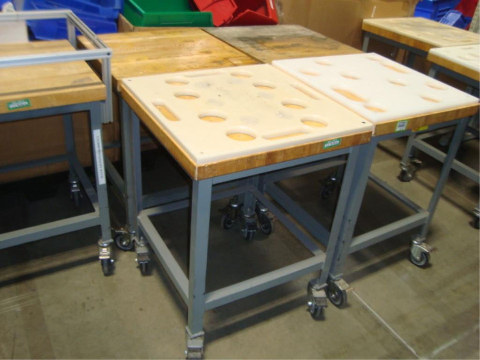 Mobile Butcher Block Top Tables - Image 3 of 16