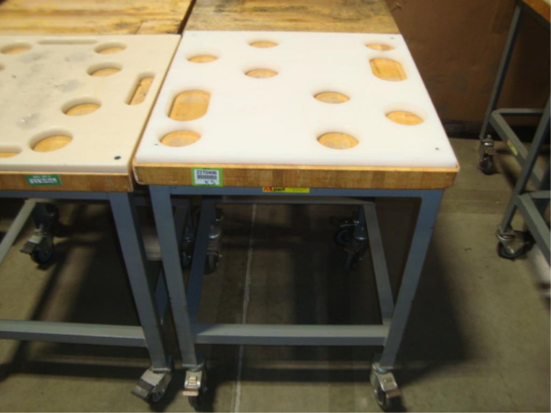 Mobile Butcher Block Top Tables - Image 11 of 16