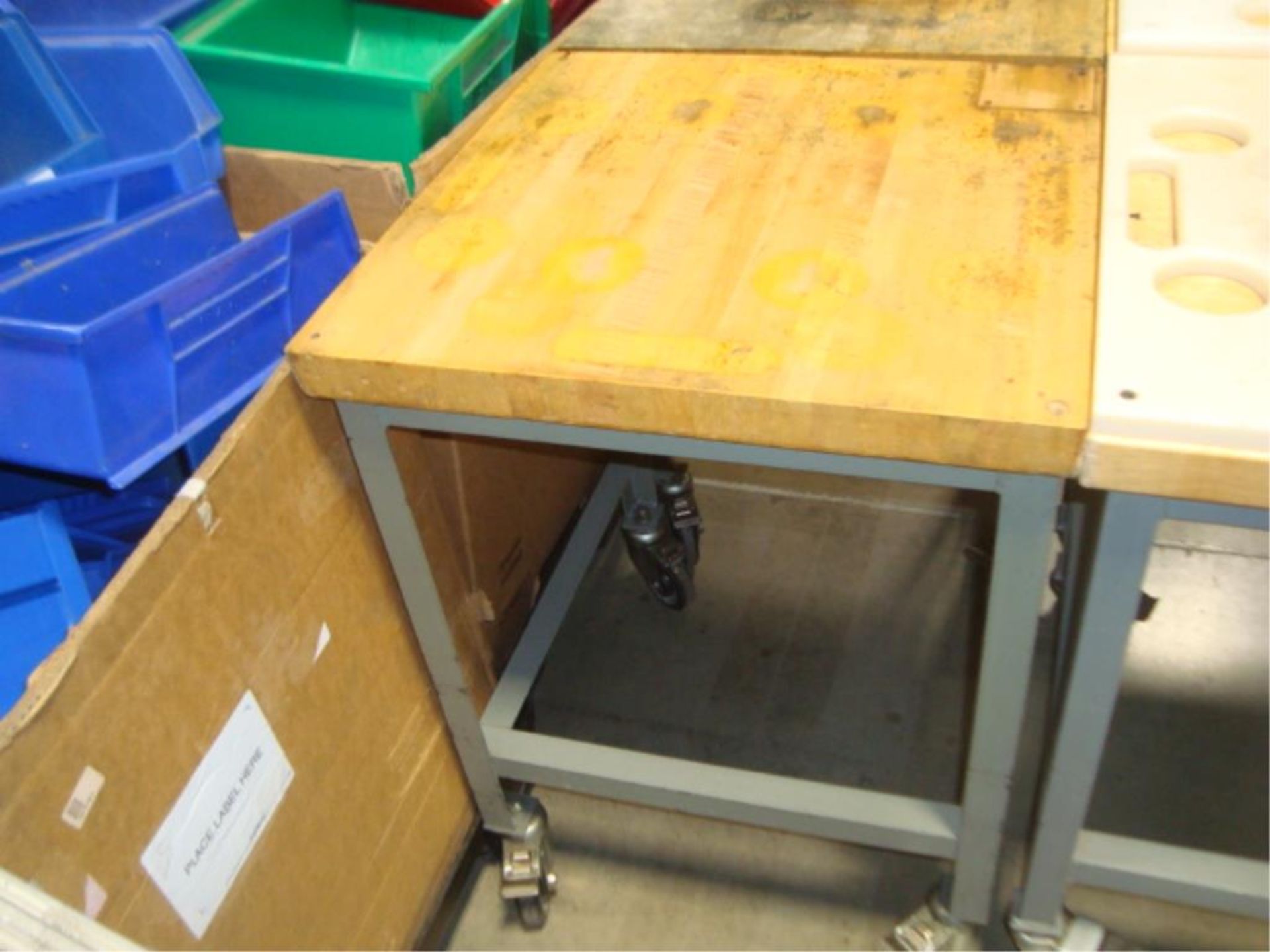 Mobile Butcher Block Top Tables - Image 10 of 16