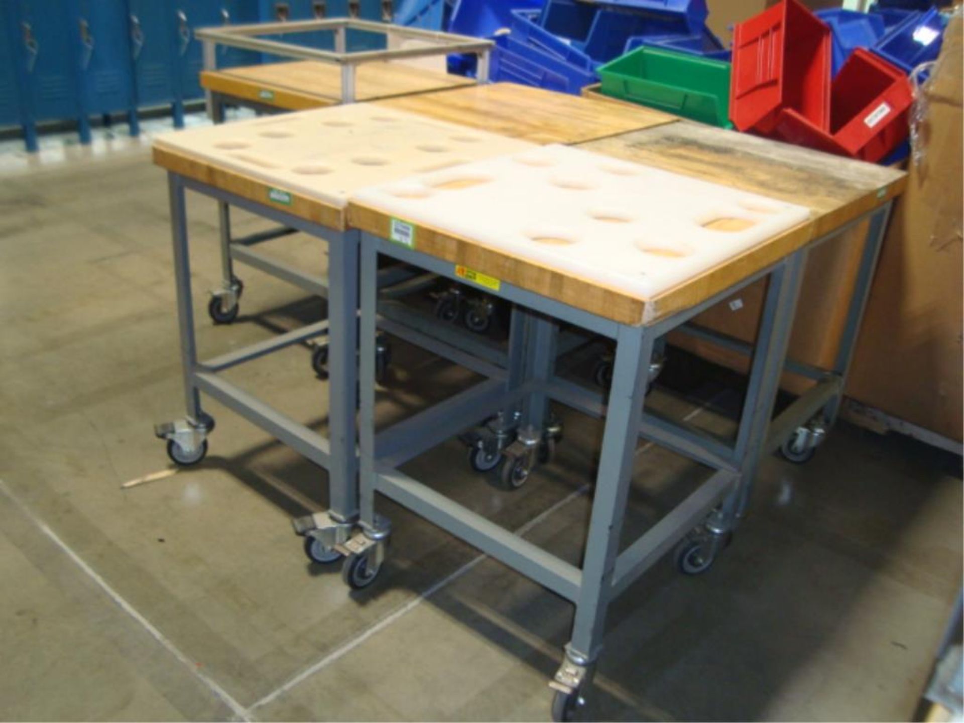 Mobile Butcher Block Top Tables - Image 2 of 16