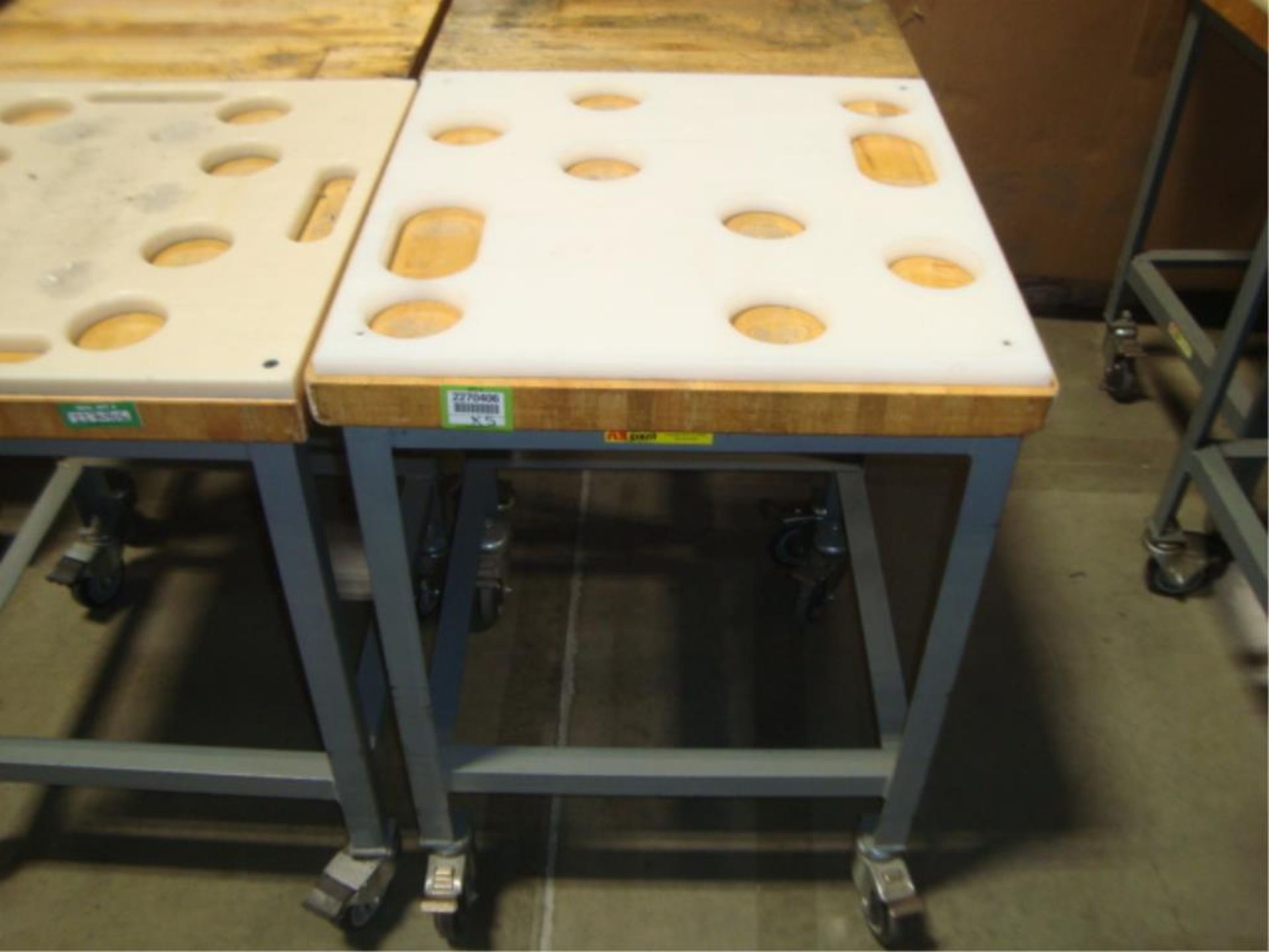 Mobile Butcher Block Top Tables - Image 12 of 16