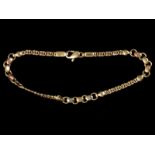 14kt tricolour gouden armband met fantasieschakels - lengte 19 cm