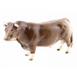 Porseleinen beeld: Limousin Bull, model 2463B, gemerkt Beswick -12,7 cm hoog-