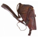 Schouderholster M3, ten behoeve van revolver, in gebruikte doch goede staat, gemarkeerd 'Boyd 1943',