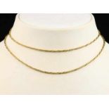 14kt geelgouden collier met gedraaide schakel - lengte 74 cm