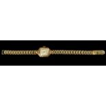 14kt geelgouden dames polshorloge, Zentra Ancre - afmeting 16 x 16 mm, lengte 17 cm