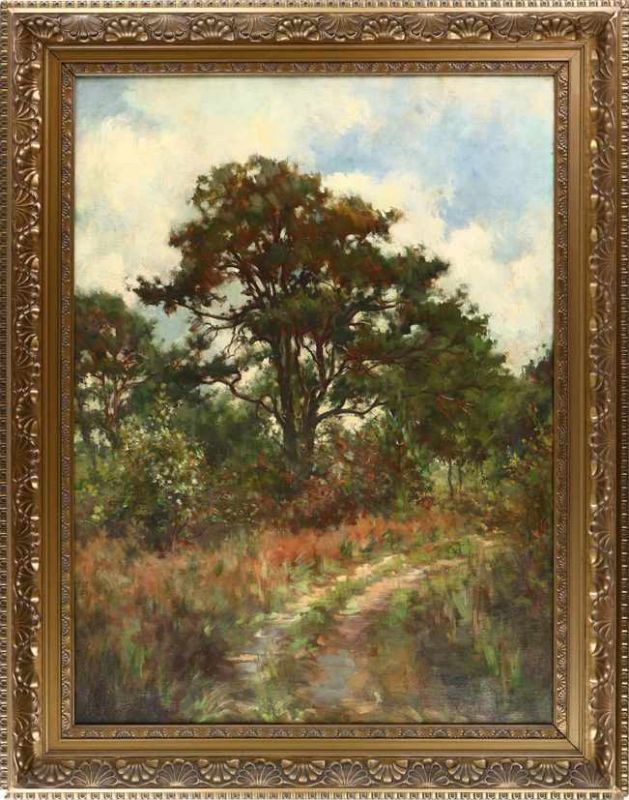 Johanna Larij (1881-1941), 'Landschap in Drenthe', olieverf op doek, gesigneerd - 78 x 58 cm -