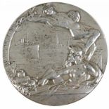 Zilveren Gedenkpenning grenswijziging provincie Antwerpen en Oost-Vlaanderen, 1923 - diameter 80