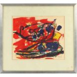 Karel Appel (1921-2006), abstracte voorstelling, zeefdruk -26,5 x 32-