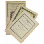 Een interessant lot oude aandelen: Tonella I (nrs. 1 t/m 4), Tonella II (nrs. 1 t/m 4), Senco VII (