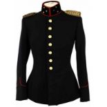 Uniformjas zwart buitenmodel, Kapitein der Artillerie, in gedragen doch nette staat, binnenvoering