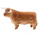 Porseleinen beeld: Highland Bull, model 2008, gemerkt Beswick -12,7 cm hoog-