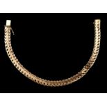 14kt geelgouden armband met gevlochten schakel - lengte 21 cm