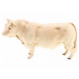 Porseleinen beeld: Charalois Bull, model 2463A, gemerkt Beswick -12,7 cm hoog-