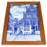 Zes-pas tegeltableau naar het straatje van Johannes Vermeer - 46 x 30 cm -