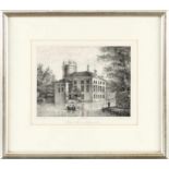 Ingekleurde gravure: R.B. Godfrey, Oxford Castle, daarbij: P.J. Lutgers, Kasteel Loenersloot,