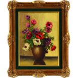 Huib Schallenberg (1883-1981), stilleven met anemonen, olieverf op doek - 40 x 30 cm -