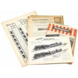 Bouwplaten Erga en folders modeltreinen, jaren '30, '40, '50