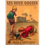 Vintage filmposter, Les Deux Gosses, 1936, zeer zeldzaam exemplaar, met tekst 'Un film de Fernand
