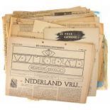 WOII, flink lot papierwerk met betrekking tot verzet en bevrijding, kranten, vlugschriften,