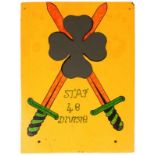 Naoorlogs, houten bord van de 4e Staf Divisie
