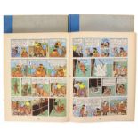 Hergé, 18 kuifje verhalen, ingebonden in drie banden, derde kwart 20e eeuw