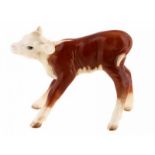 Porseleinen beeld: Hereford Calf, model 854, mouth closed, gemerkt Beswick -11 cm hoog-