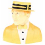 Polychrome buste van Stan Laurel -h. 40 cm., defecten-