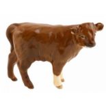 Porseleinen beeld: Limousin Calf, model 1827E, gemerkt Beswick, in originele doos -7,4 cm hoog-