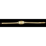 14kt geelgouden damespolshorloge, Stowa - afmeting 20 x 14 mm, lengte 17,5 cm