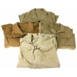 Lot van drie tunieken, waarbij tweemaal RAAF, gedateerd 1943, khaki drill jacket en eenmaal KD