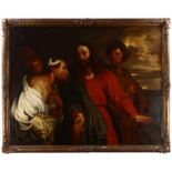 Jezus en de lamme, olieverf op doek, naar Anthoon van Dyck, gedoubleerd, origineel in 'Royal
