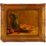 Abraham Wouterson (1893-1958), stilleven met kan en appels, olieverf op doek - 40 x 50 cm - -