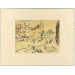 Jan Sluijters Jr. (1914-2005), Leidseplein, aquarel, gesigneerd -29 x 38 cm-